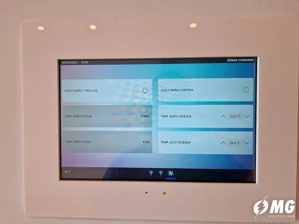 Domotica KNX Altea Alicante - Ekran Kontrol sıcaklığı